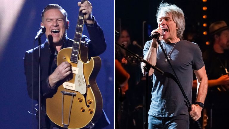 Bryan Adams and Jon Bon Jovi both reportedly had to cancel performances after testing positive for COVID-19. Pic: Reuters/Charles Sykes/Invision/AP