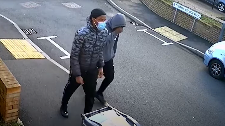 Defendants Ugochukwu and Breaken-Ridge (pictured on CCTV) were found guilty. Pic: West Midlands Police