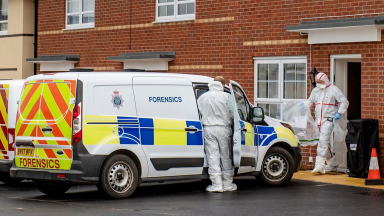 Police at the scene on Bingley Avenue, Tamworth, Staffs, November 13 2020. Pic: Adam Hughes / SWNS