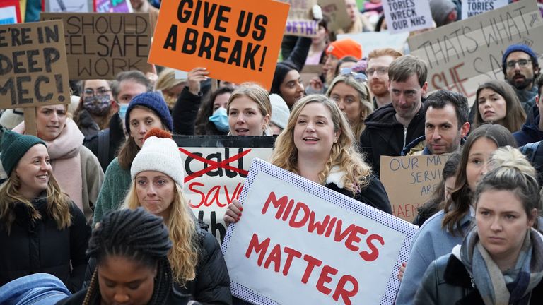 March with midwives in central London
