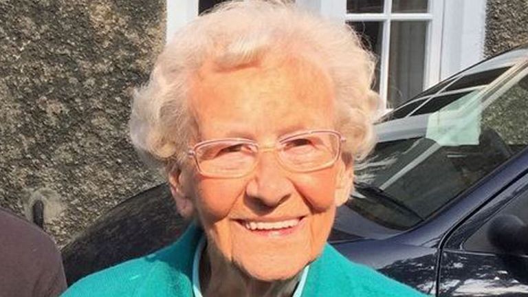 Undated handout photo issued by Lancashire Police of Mary Gregory, 94, who died following a fire at her bungalow in Heysham, Lancashire, in May 2018. Tiernan Darnton, 21, is on trial for the murder in 2018 of his grandmother, who was thought to have died in an accidental house fire. Issue date: Tuesday November 2, 2021.
