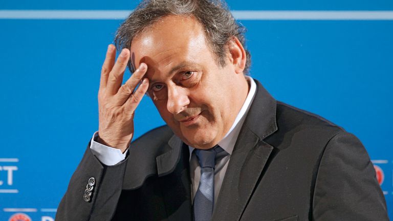 FILE - In this Feb.22, 2014 file photo, UEFA President Michel Platini arrives at a press conference, one day prior to the UEFA EURO 2016 qualifying draw in Nice, southeastern France. On Thursday, Oct. 8, 2015 FIFA provisionally banned President Sepp Blatter and UEFA President Michel Platini for 90 days.  
PIC:AP                                    