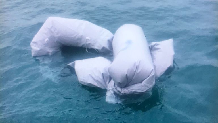 This is what remains of the boat that capsized in the English Channel and resulted in the deaths of 27 people