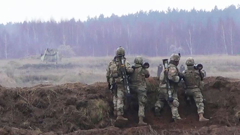 British and NATO troops on the eastern Polish border