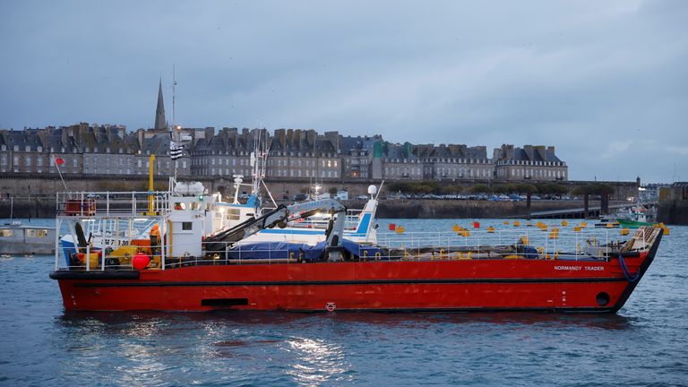 The Normandy Trader is blocked into St Malo