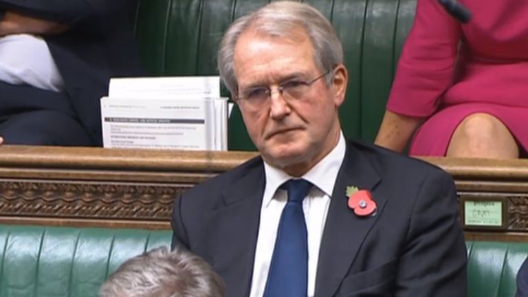 Former Cabinet minister Owen Paterson in the House of Commons, London, as MPs debated an amendment calling for a review of his case after he received a six-week ban from Parliament over an "egregious" breach of lobbying rules. Picture date: Wednesday November 3, 2021.