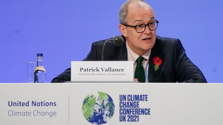 Sir Patrick Vallance addresses COP26 in Glasgow