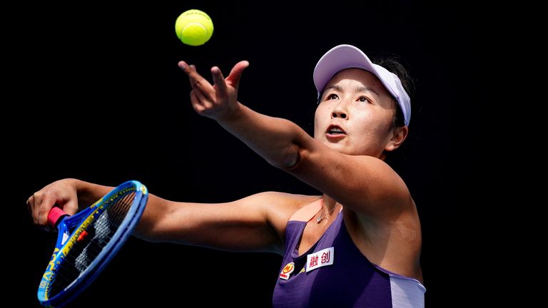 Peng Shuai at the Australian Open in January 2020