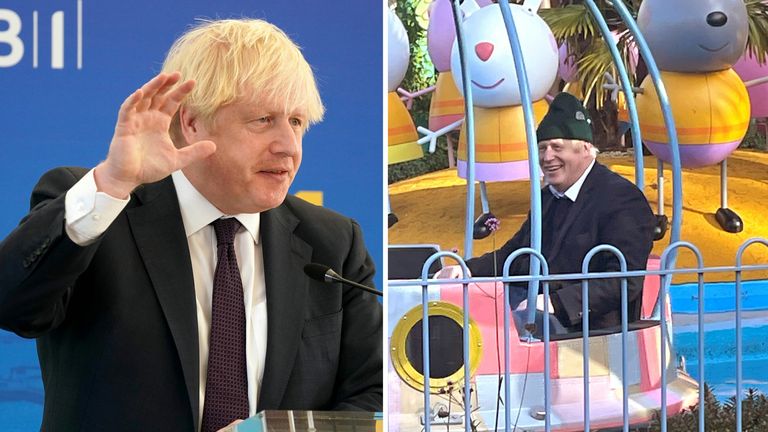  Boris Johnson speaking at the Port of Tyne, in South Shields, during the CBI annual conference and at Peppa Pig World 