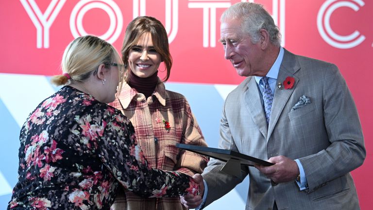 Prince Charles and Cheryl handed out certificates to graduates of the team programme
