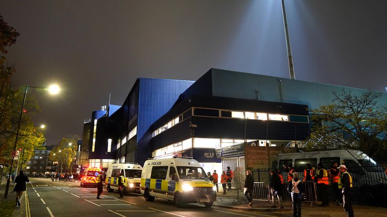 The man was found in a critical condition following the match in west London