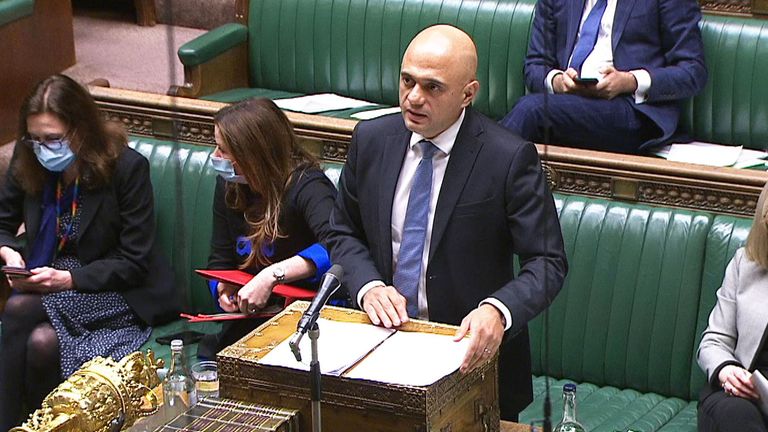 Health Secretary Sajid Javid MP announcing measures to counteract the new COVID-19 variant