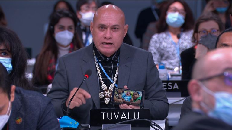 Tuvalu climate minister Seve Paeniu