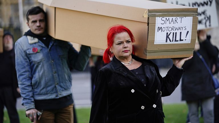 Protestors carried coffins to the houses of parliament