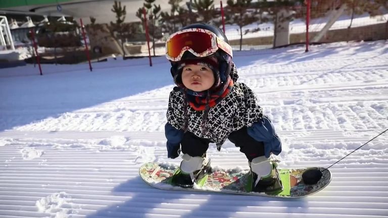 China&#39;s snowboarding baby