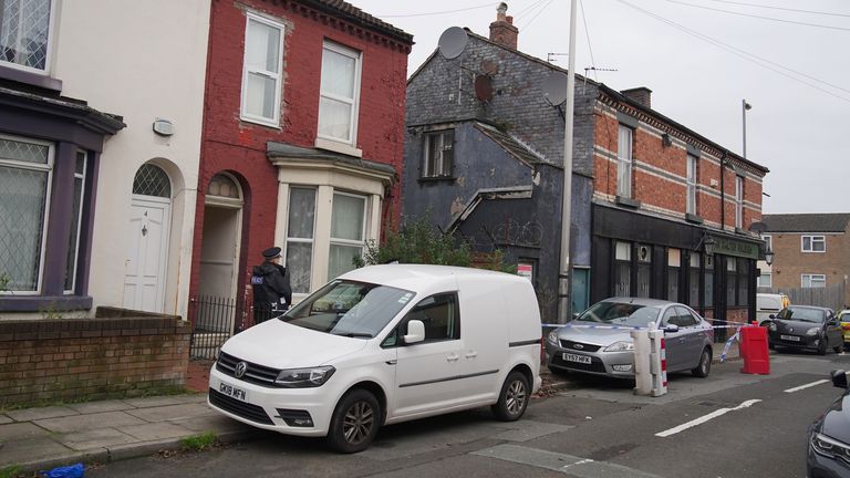 Police activity in Sutcliffe Street in the Kensington area of Liverpool, after an explosion at the Liverpool Women's Hospital killed one person and injured another on Sunday. Three men - aged 29, 26, and 21 - were detained in the Kensington area of the city and arrested under the Terrorism Act in connection with the incident. Picture date: Monday November 15, 2021.
