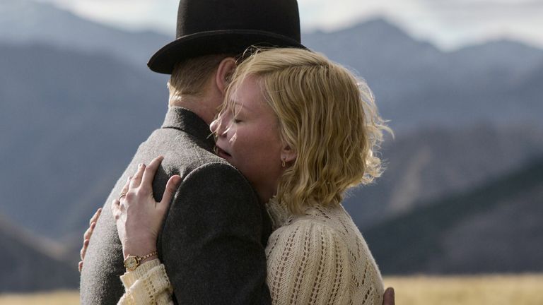 Jesse Plemons as George Burbank and Kirsten Dunst as Rose Gordon in The Power Of The Dog. Pic: Kirsty Griffin/Cross City Films Ltd/Netflix