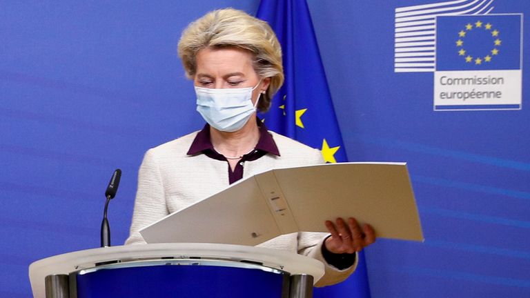 European Commission President Ursula von der Leyen said flights from countries where the new variant is should be suspended