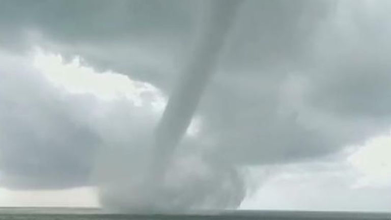 A water spout off the coast of Sicily