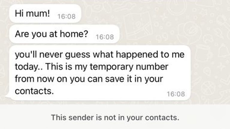 A WhatsApp user received this message which was not from either of her children