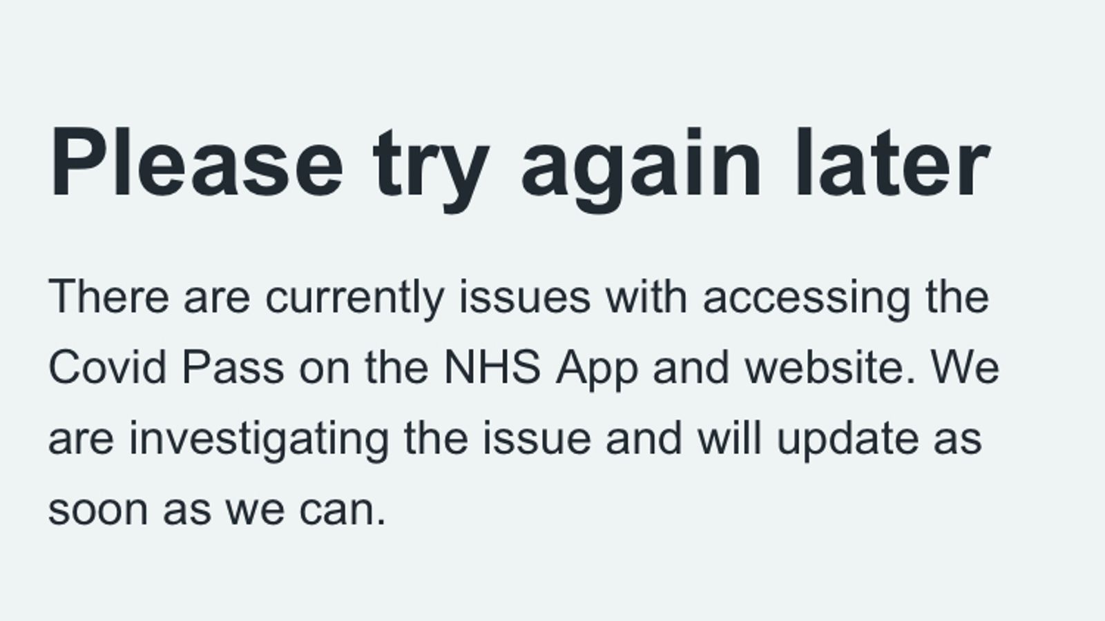 Nhs App Problems NHS COVID pass down for hours after Boris Johnson announces new ...