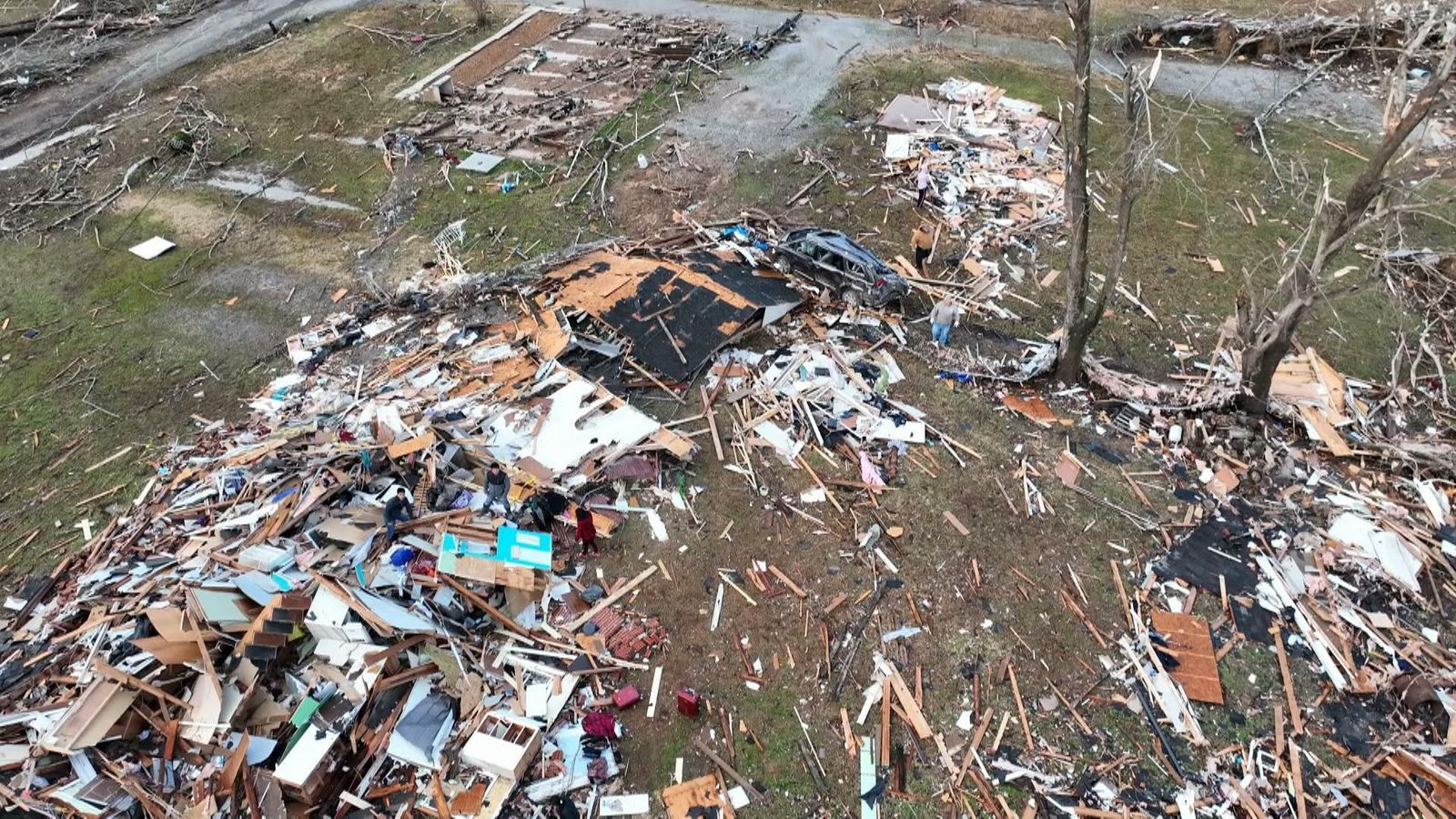 Video Drone footage reveals tornado destruction in Kentucky US News