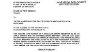 The search warrant issued by the state of New Mexico