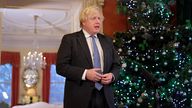 21/12/2021. London, United Kingdom. Prime Minister Boris Johnson - Covid-19 Update. The Prime Minister Boris Johnson records a Covid-19 Christmas update statement. Pic: Andrew Parsons / Downing St

