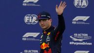 Max Verstappen waves after winning pole position for the F1 Grand Prix in Abu Dhabi on 11 December Pic: AP 
