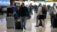 Nearly 2,300 flights were cancelled on Monday. Pic: AP