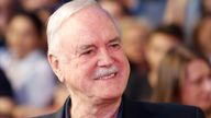 John Cleese poses on the red carpet to receive Sarajevo Film Festival&#39;s top honour award, the Heart of Sarajevo Award, in Bosnia in 2017. Pic: AP Photo/Amel Emric


