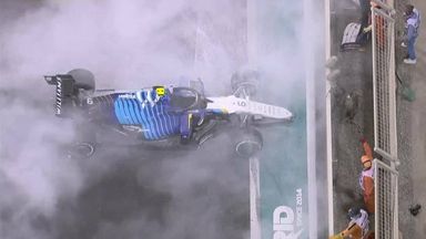 Latifi crashes heavily to cause chaos at end of race