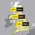 Storm Barra is set to batter the UK on Tuesday with high winds and snow forecast. Pic: Met Office