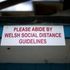 A sign is seen on the first weekend of Llandudno Pier being reopened as restrictions are eased following the coronavirus disease (COVID-19) outbreak in Llandudno, Wales, Britain July 11, 2020. REUTERS/Carl Recine