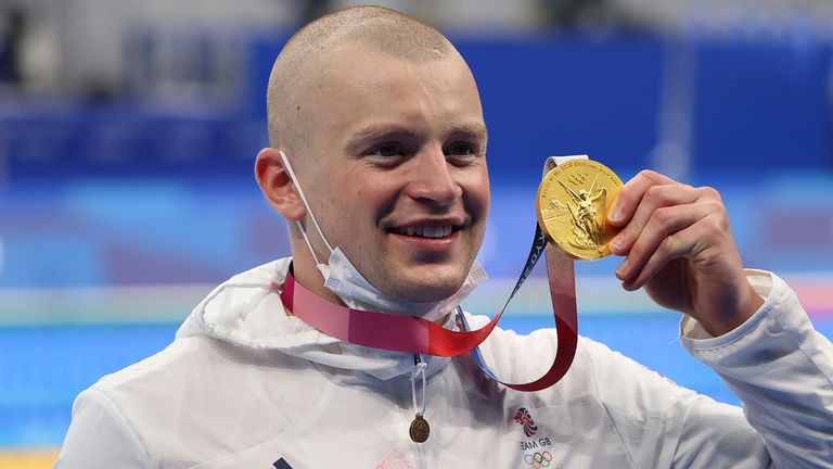 Adam Peaty won the 100m breaststroke final at the Tokyo Olympics. Pic: AP