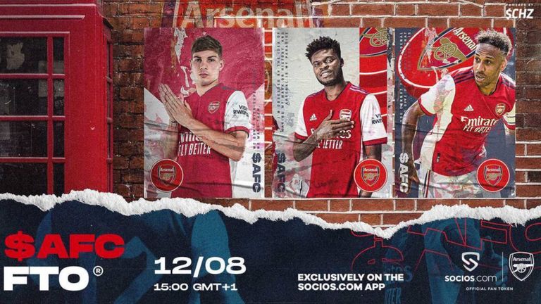 Undated handout photo issued by the Advertising Standards Authority (ASA) of an advert on the Arsenal FC website promoting fan tokens.