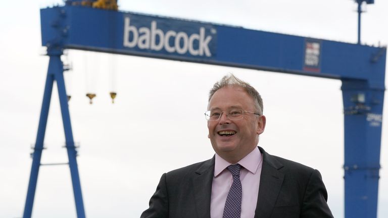 Babcock CEO David Lockwood ahead of a frigate steel cutting ceremony for the first of the class Type 31 frigate, at Babcock Rosyth, Fife. Picture date: Thursday September 23, 2021.