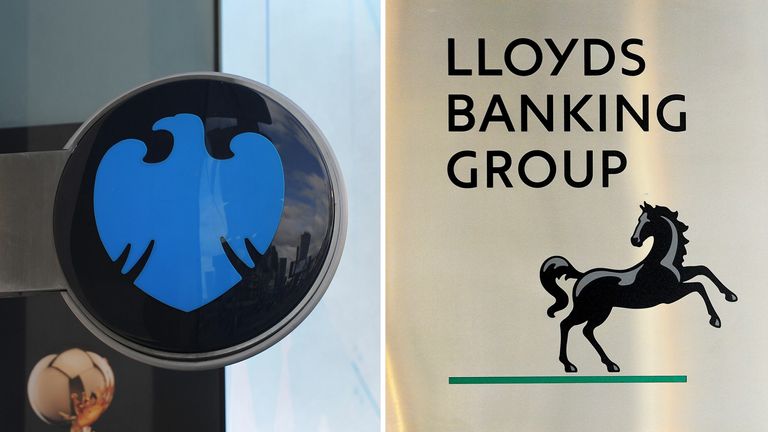 Barclays and Lloyds bank logos