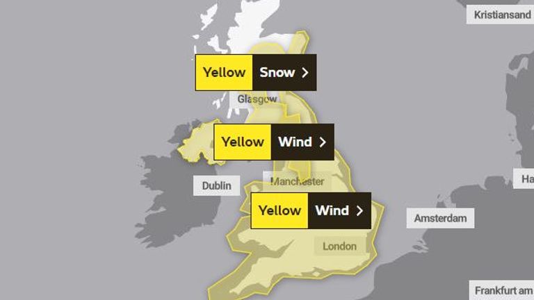 طوفان بارا روز سه شنبه با وزش باد شدید و پیش بینی برف در بریتانیا خواهد آمد.  عکس: Met Office