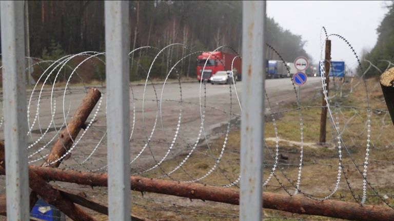 Ukrainian solders patrolling the Belarus border
