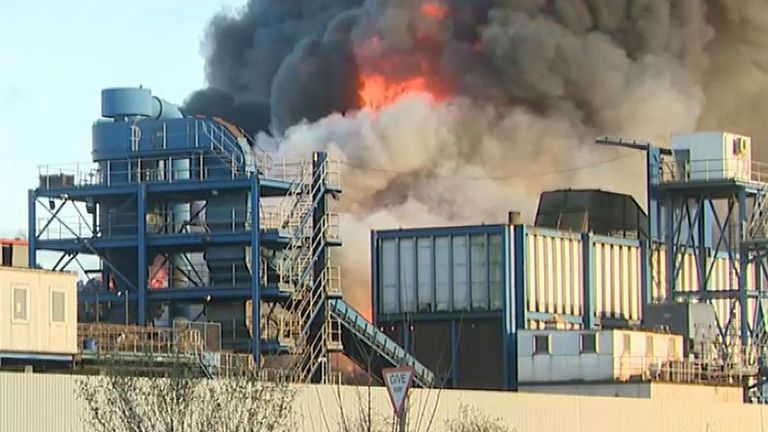 Part of Belfast Docks goes up in flames