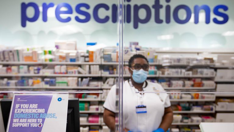 Signage for Ask For Ani at the pharmacy desk in a Boots store 14/1/2021