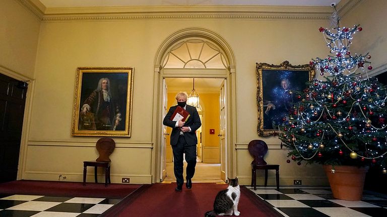 09/12/2020. London, United Kingdom. Prime Minister Boris Johnson Leaving for PMQs. 10 Downing Street. Picture by Pippa Fowles / No 10 Downing Street