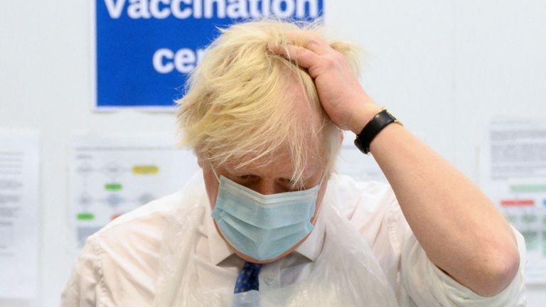 Boris Johnson visits an NHS vaccination centre near Ramsgate
