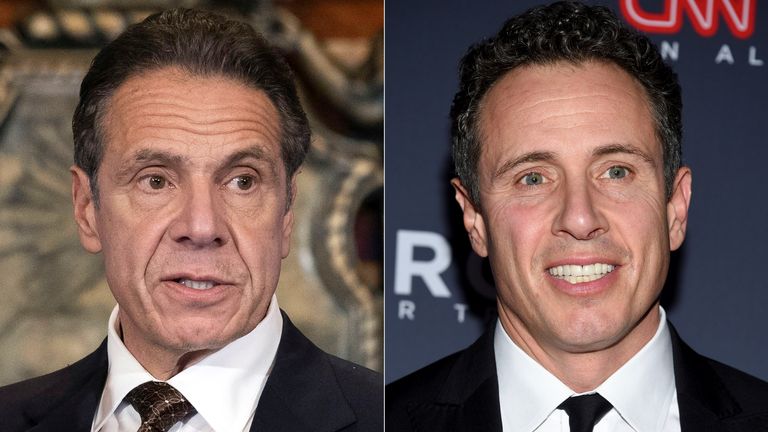 Chris Cuomo, right, helped his brother Andrew, left, as he faced sexual harassment claims 