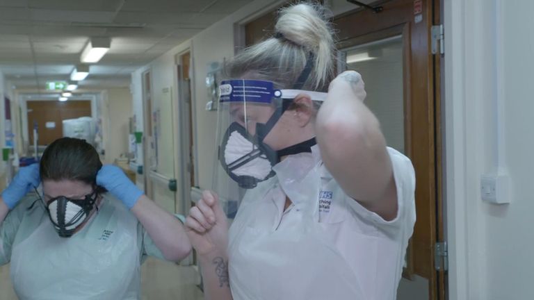 NHS staff prepare to enter a COVID ward