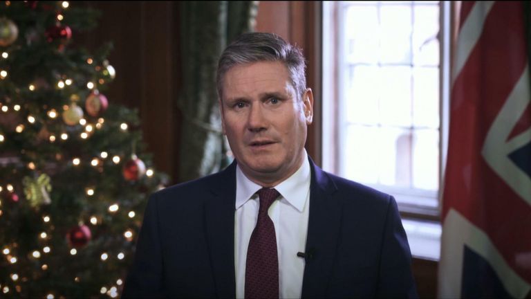 Sir Keir Starmer delivers a solemn Christmas message
