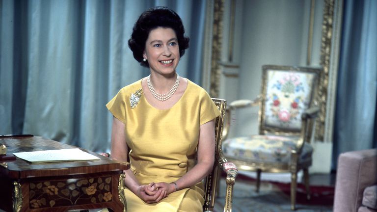 The Queen was filmed capturing the Christmas message in color for the first time.  Photo: BBC