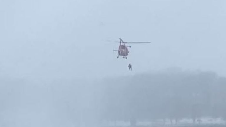 Coast Guard diver pulls body from car above Niagara Falls. Pic: Drew Orton