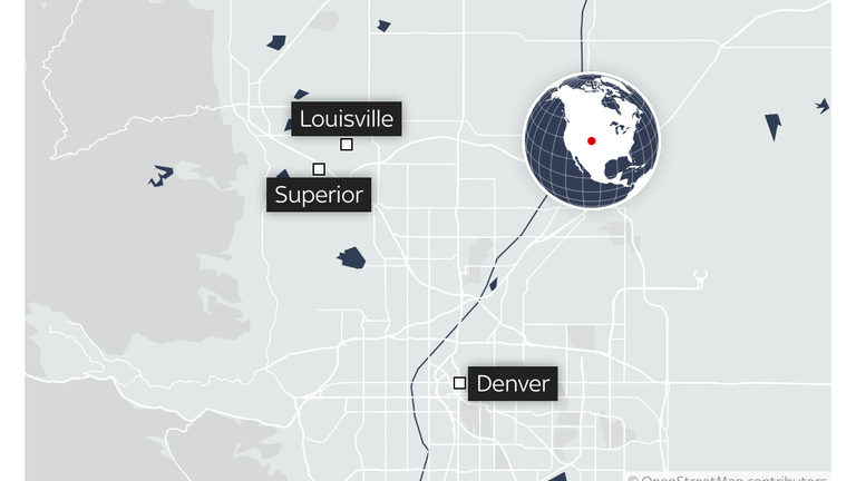 The cities of Louisville and Superior, north west of Denver, were evacuated